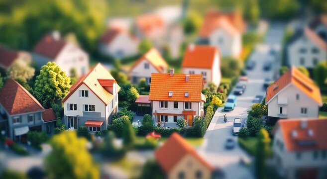 Miniature Model Town Houses - Powered by Adobe