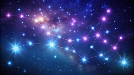 Obraz premium Celestial map with Glowing Scorpio constellation in a dark blue night sky