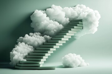 Fototapeta premium The fusion of imagination and education is represented by this unique book staircase.