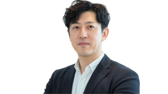 Portrait of a Confident Asian Businessman Professional tie isolated on transparent background