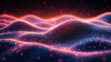 3d digital dynamic wave flow with secure cybersecurity data connection - futuristic cyber technology background - 3d rendering of advanced data protection concept