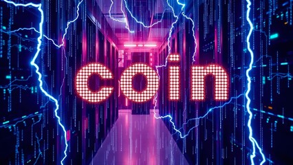 Bitcoin mining farm in operation.