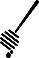 Honey dipper stick icon, honey stick icons vector graphic designs elements, isolated on transparent background. Honey ladle. Square button. Minimalism concept, used for food and beverage pictogram