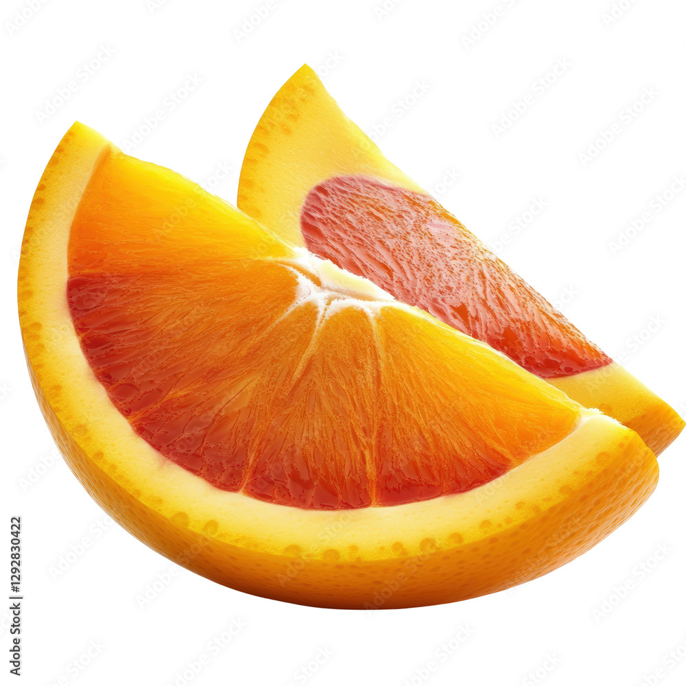 Aufkleber Juicy half of a grape and a half of an orange with bright colors and fresh texture displayed on a light background isolated on transparent background..