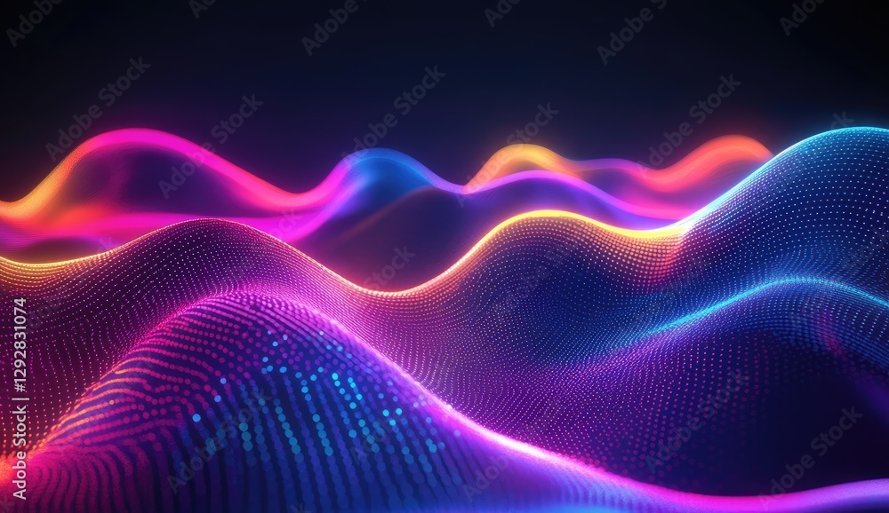 Poster abstract colorful digital wave patterns