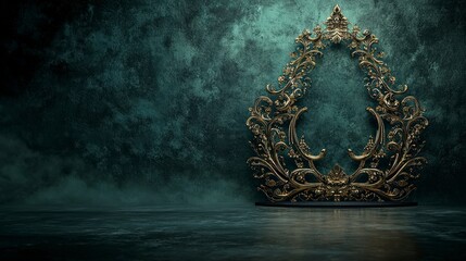 Fototapeta premium Ornate prachaj jeen motif with lifelike golden edbb artistic display gallery setting captivating design