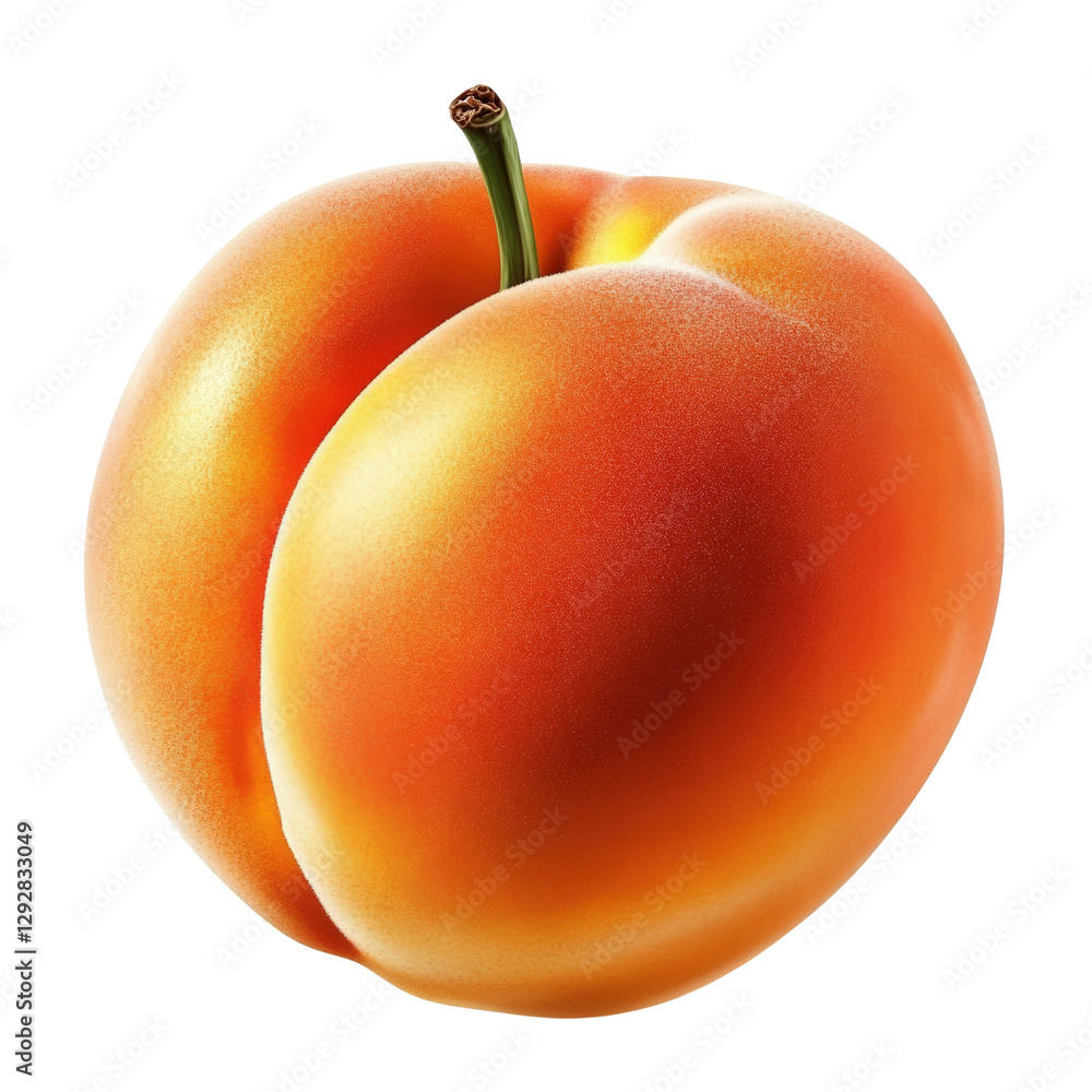 Poster two ripe peaches resting on a solid black background emphasizing their juicy texture and vibrant col