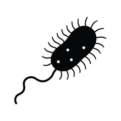 Microscopic Bacteria Cell Structure, Flagellum, Prokaryotic, Biology Illustration