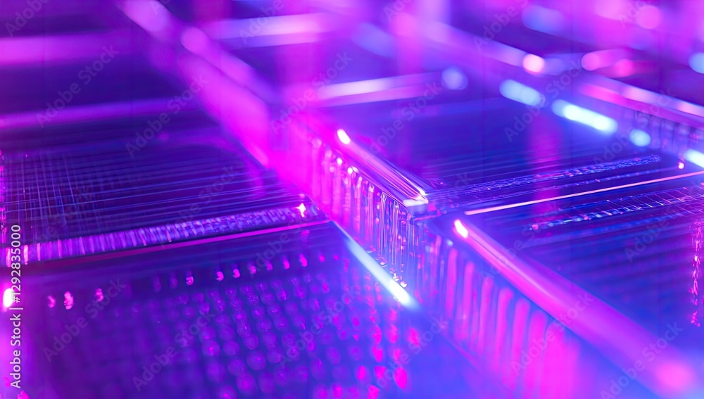 Aufkleber abstract neon tech grid