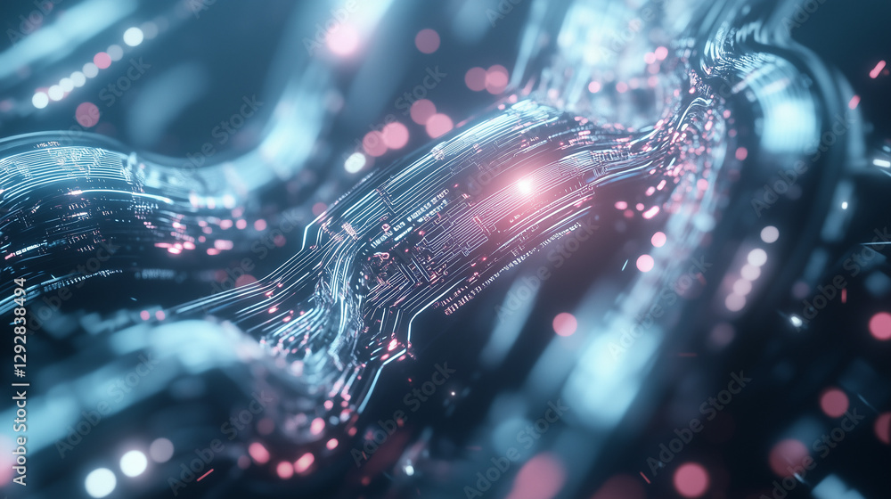 Poster digital nerve: a stunningly intricate and abstract representation of a digital network, resembling a