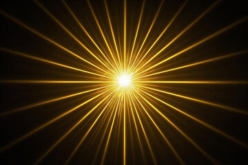 Glowing yellow starburst with radiant beams and bright energy
