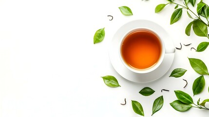 Cup of tea isolated on white background