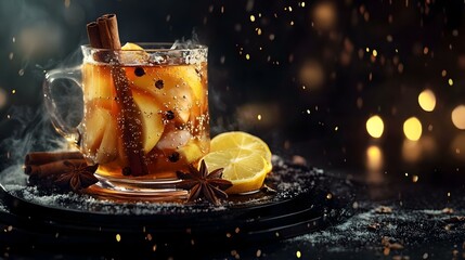 Hot drink for New Year Christmas or autumn