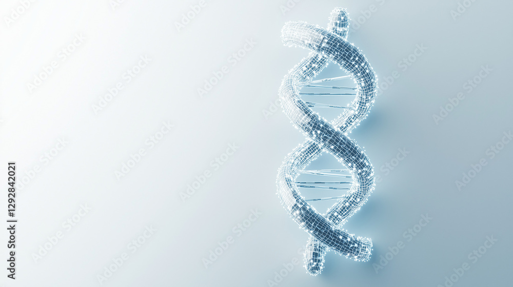 Poster dna helix: captivating digital rendering of a dna helix, a symbol of the building blocks of life, sh