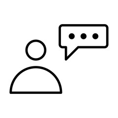 User Chat Communication Icon - Minimalist Line Art Symbol