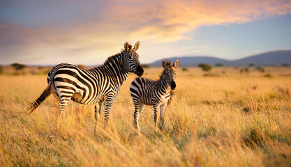 Zebra at Sunset