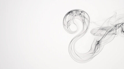 Fototapeta premium Ephemeral Swirls: Delicate plumes of gray smoke dance across the backdrop, creating an ethereal and abstract composition.