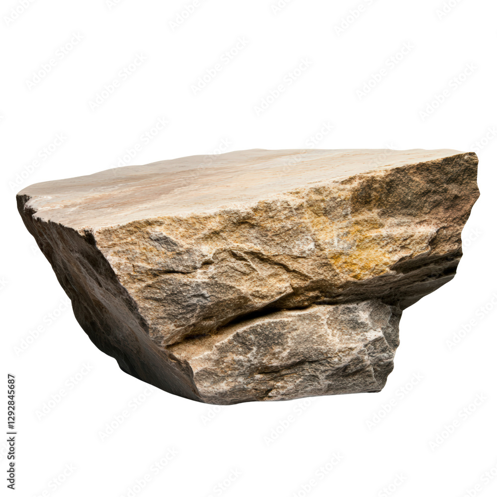 Poster rough textured rock with unique patterns and natural imperfections displayed on a solid black backgr