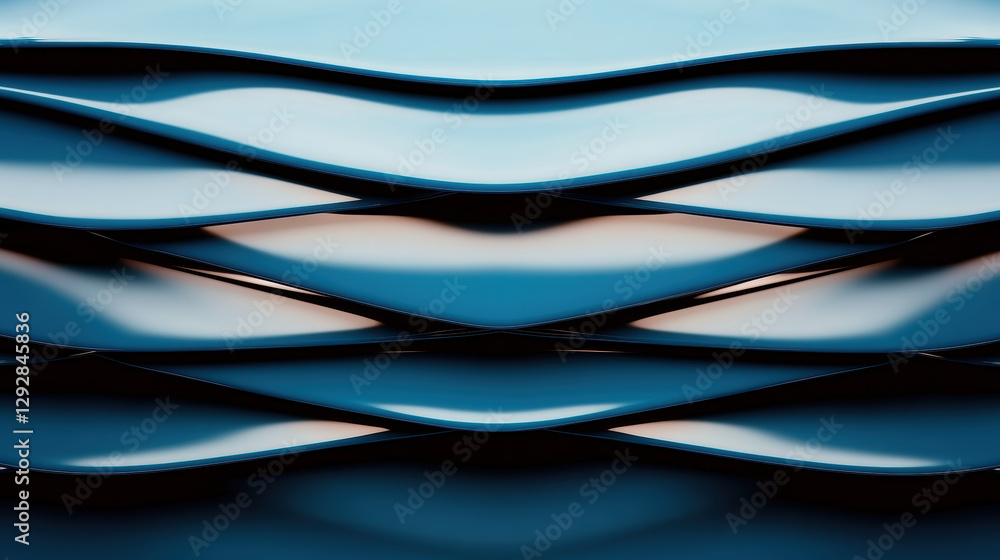 Poster abstract blue wave like patterns creating a modern aesthetic in minimalistic design