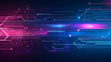 Fototapeta premium Abstract background with digital lines and tech elements