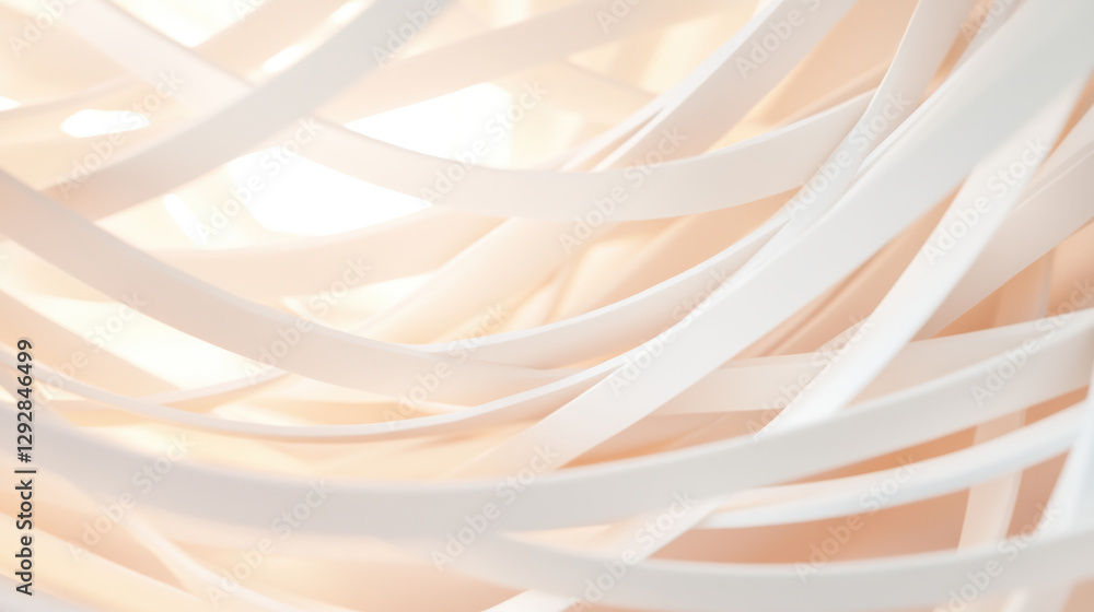 Poster abstract white paper strips overlapping with soft light and shadows