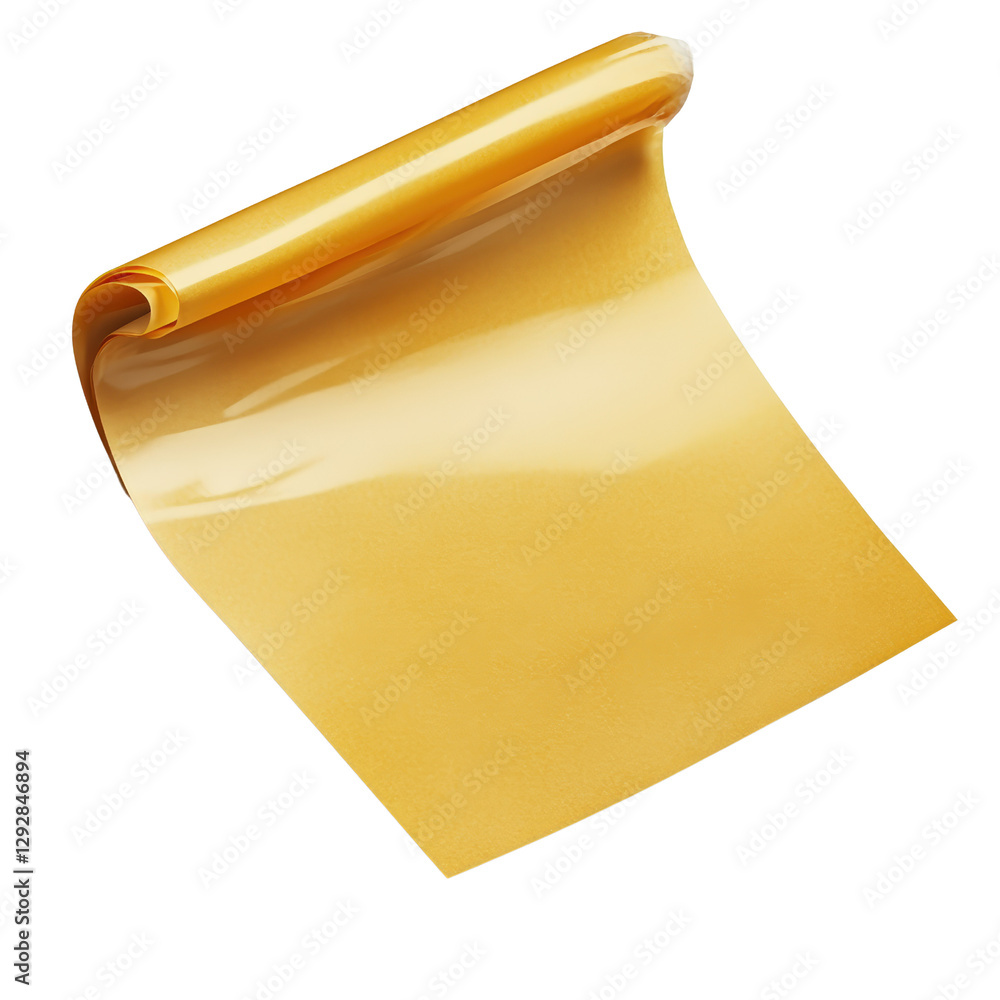 Aufkleber bright yellow piece of paper perfectly arranged on a clean surface creating a minimalist aesthetic a