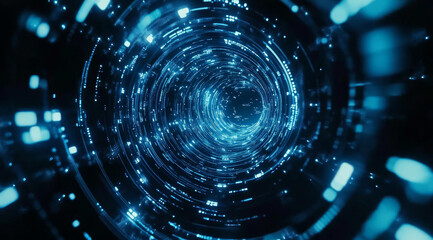 Futuristic blue abstract background with digital patterns