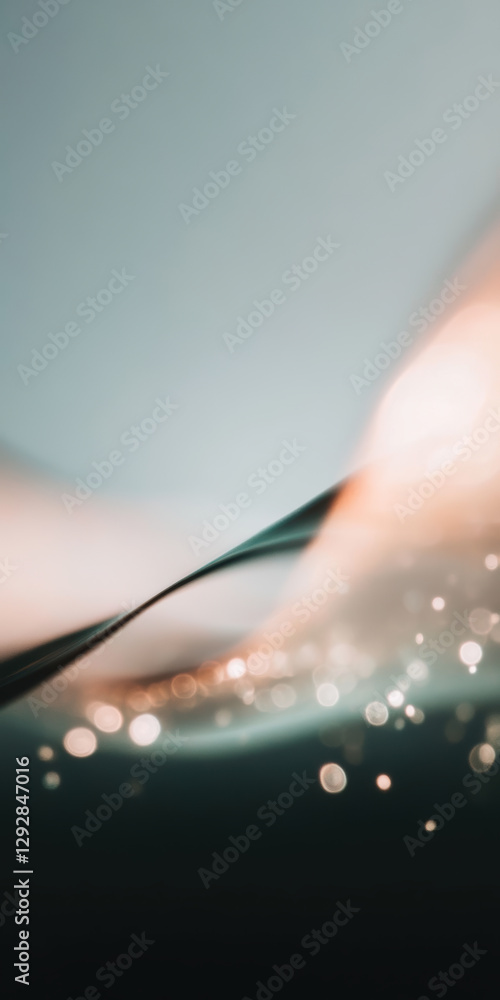 Poster abstract light waves and sparkling bokeh in dreamy soft focus