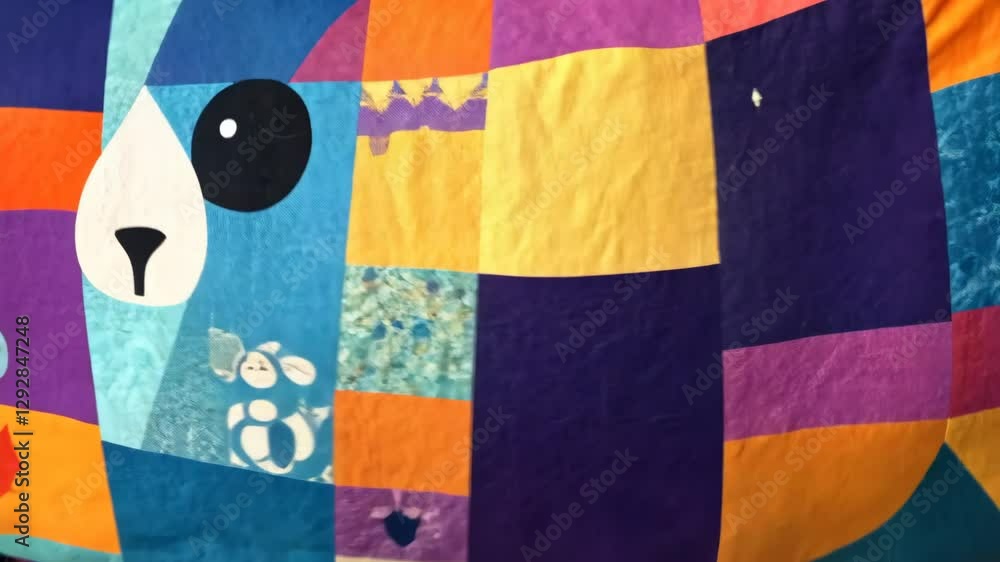 Poster a purple and yellow fabric with a swirl pattern. the purple is on the left and the yellow is on the 