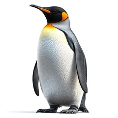 Adorable penguin standing on a bright white surface in a frozen landscape