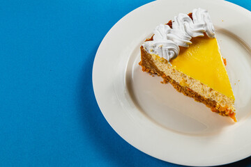 Delight in the fusion of homemade orange cheesecake and rich espresso coffee