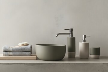 Modern Bathroom Sink and Accessories Set