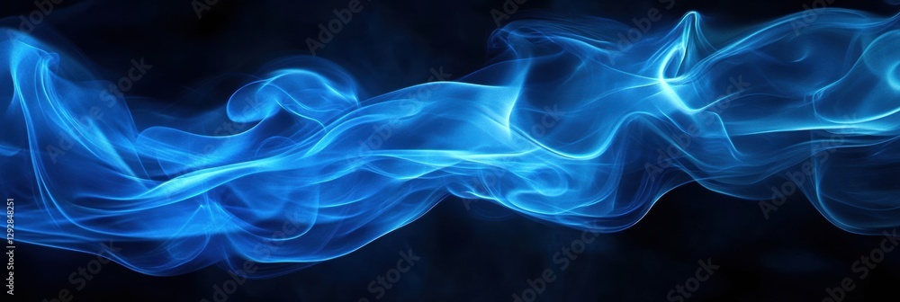 Fototapete Close up view of a bright blue gas flame dancing and illuminating the darkness in a captivating display of energy. Generative AI