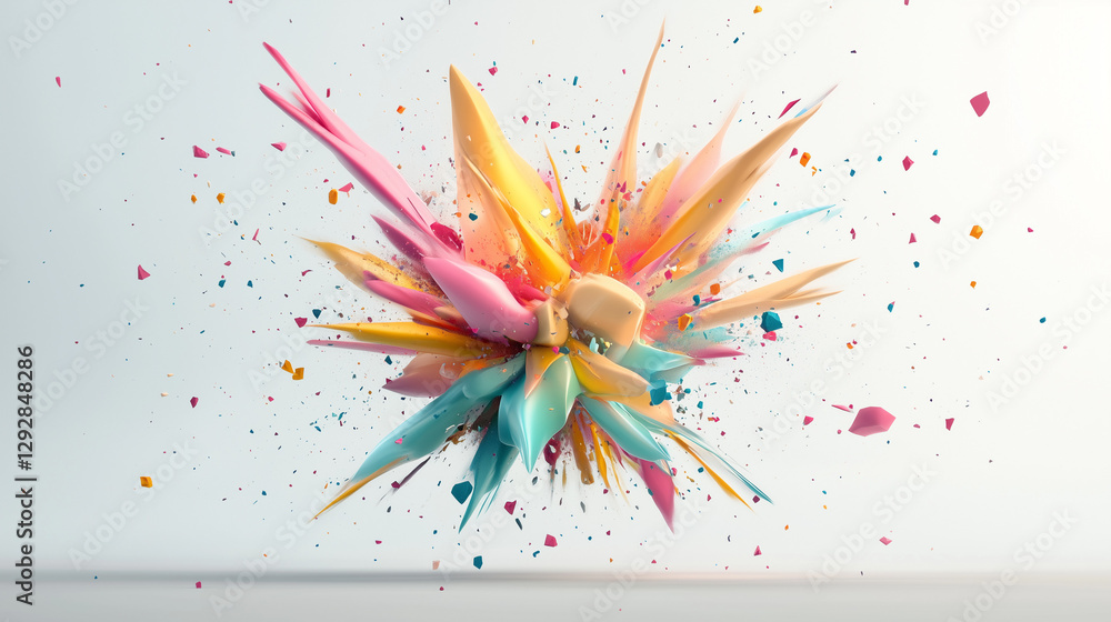 Aufkleber exploding creativity: a vibrant burst of colors erupts in a mesmerizing display of artistic expressi