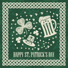St. Patrick's Day Holiday poster with Beer mug. Vector illustration