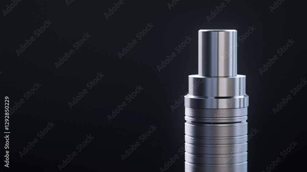Poster precision engineering: metallic cylinder, industrial design element with clean lines and a modern ae