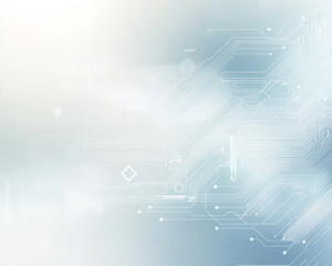 Digital circuit board design with soft blue tones