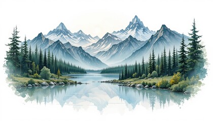 Wilderness serenity aerial nature view