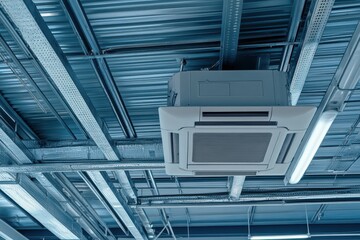 Cassette HVAC system beneath an insulated metal roof