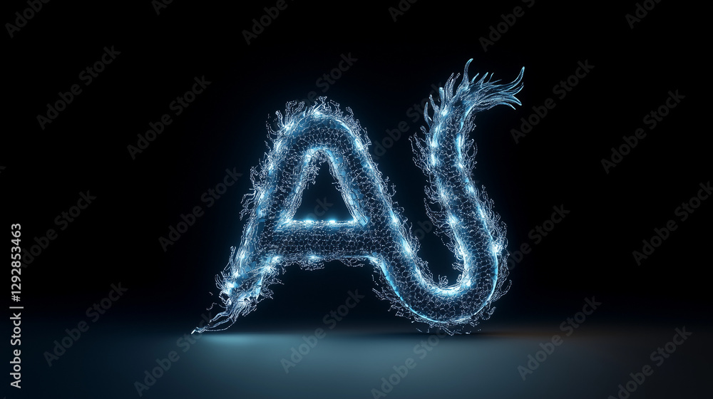 Aufkleber ai sparkles: a luminous and intricate display of the letters 