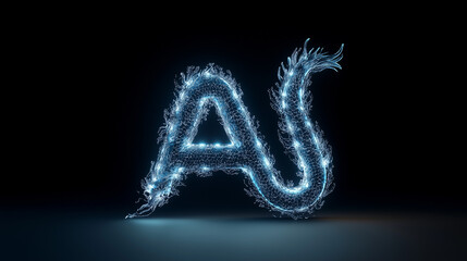 Fototapeta premium AI Sparkles: A luminous and intricate display of the letters 