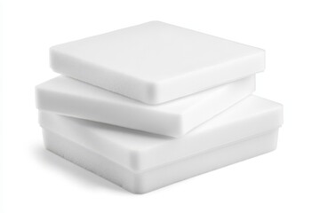 collection of white foam containers on a white background