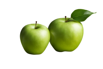 Green Apple on White Background PNG – Realistic Photographic Detail