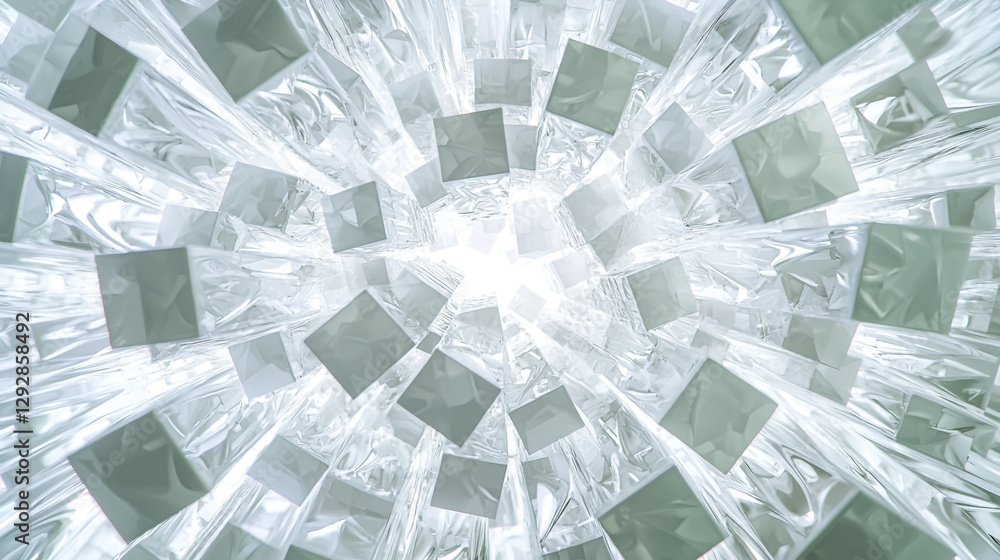 Aufkleber abstract white cubes modern geometric pattern design background 3d art gray light shiny style image