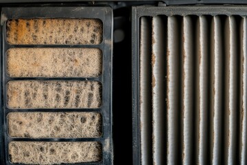 Comparative analysis of a soiled and pristine car cabin filter
