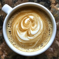 Artfully Crafted Espresso Foam Showcasing Contrasting Textures and Flavors