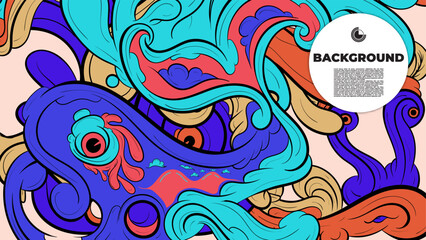 Beautifully designed colorful abstract vector background featuring fractal shapes, perfect for poster, banner, and fabric print applications.