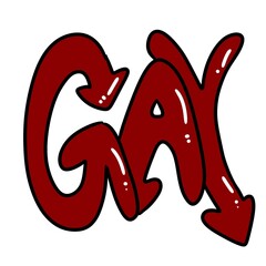 Obraz premium red and black color of text gay illustration