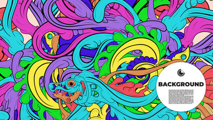 Beautifully designed colorful abstract vector background featuring fractal shapes, perfect for poster, banner, and fabric print applications.