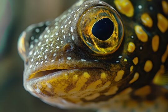 Detailed look at a White spotted pufferfish Arothron hispidus